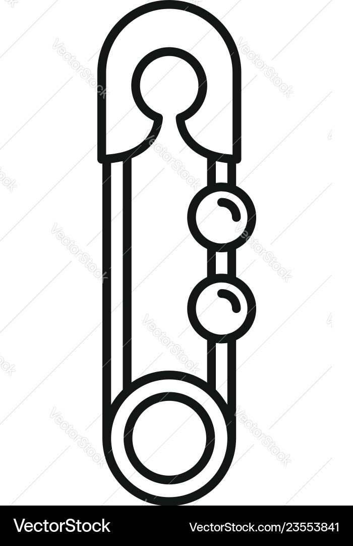 Baby pin icon outline style Baby pin icon outline style vector image