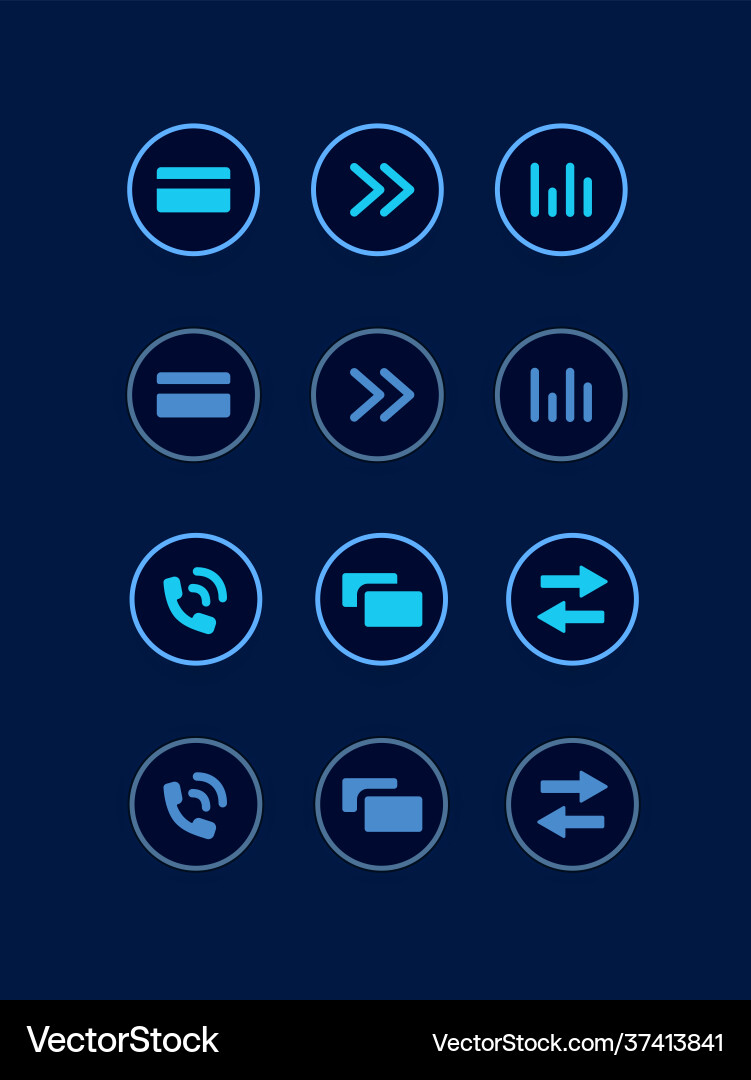 Banking UI Elements - Dark Theme Vector Image