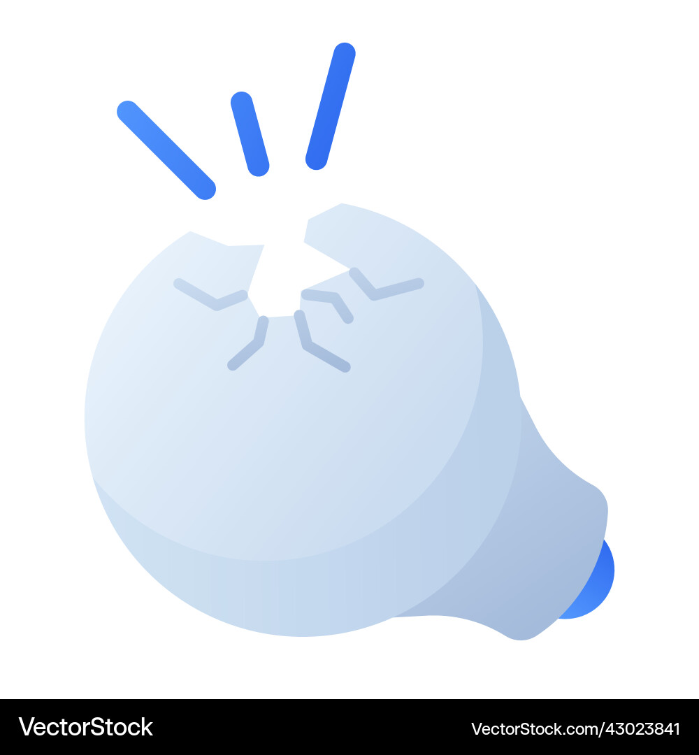 Broken lamp empty state single isolated icon Broken lamp empty state single isolated icon vector image