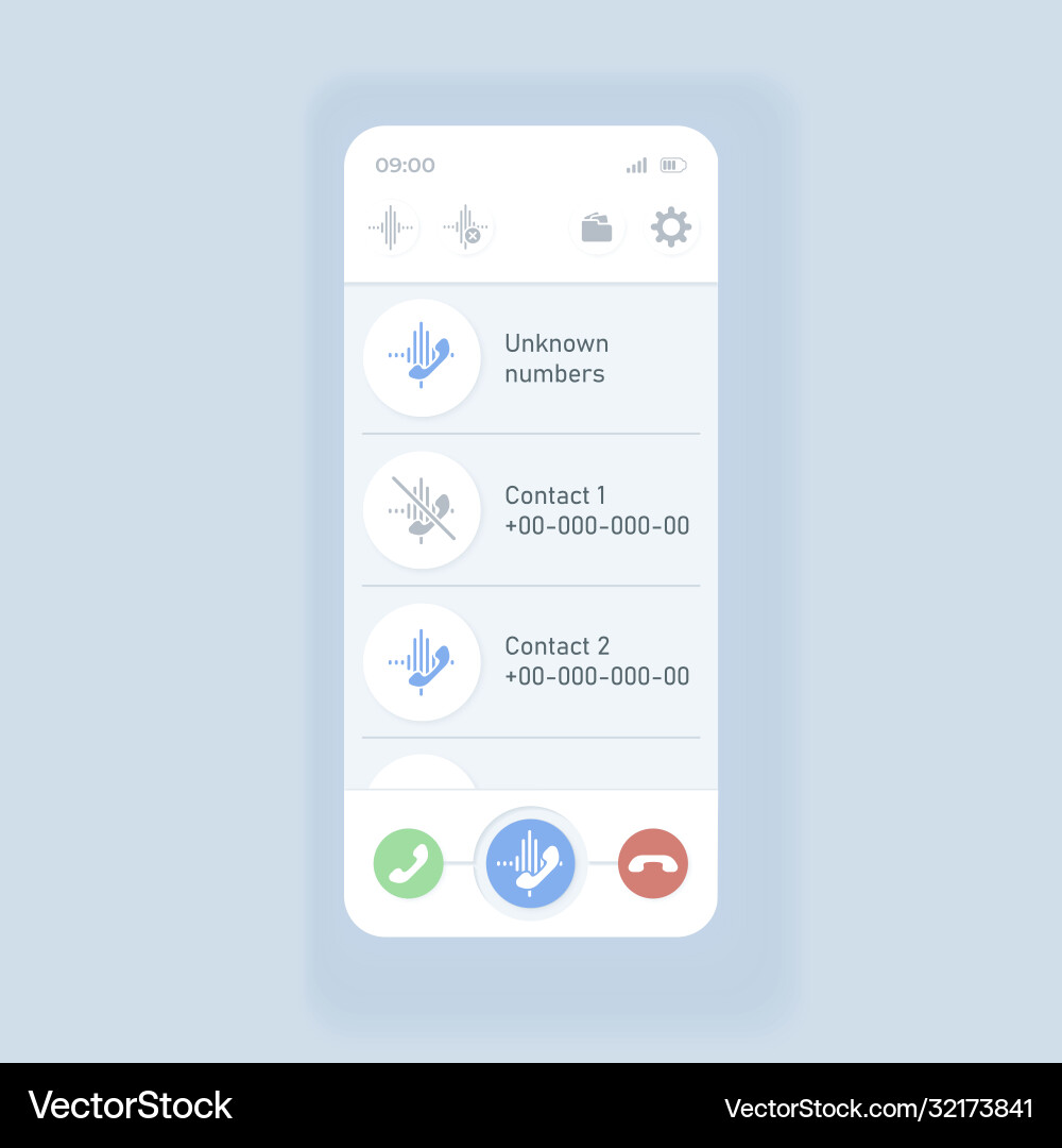 Call menu smartphone interface template Call menu smartphone interface template vector image