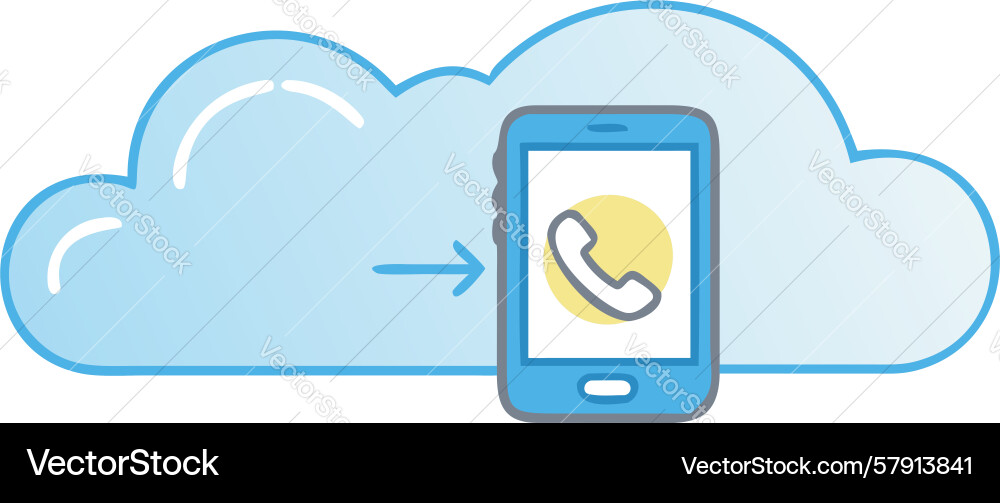 Cloud-based calling service for mobile Vector Image