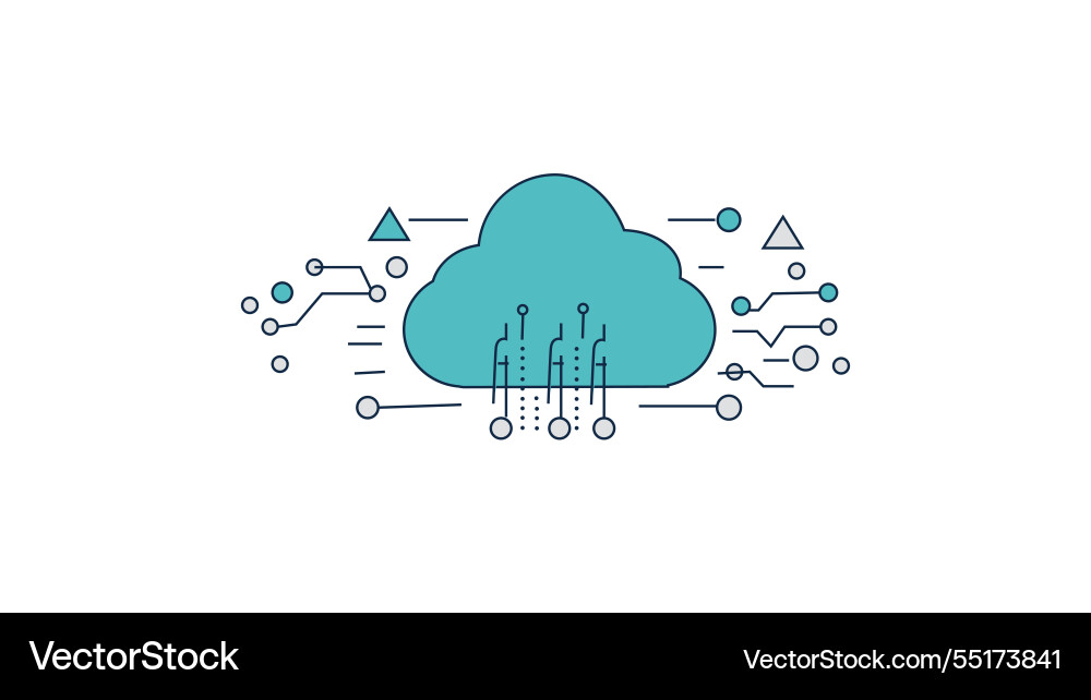 Cloud computing and data connections vector image