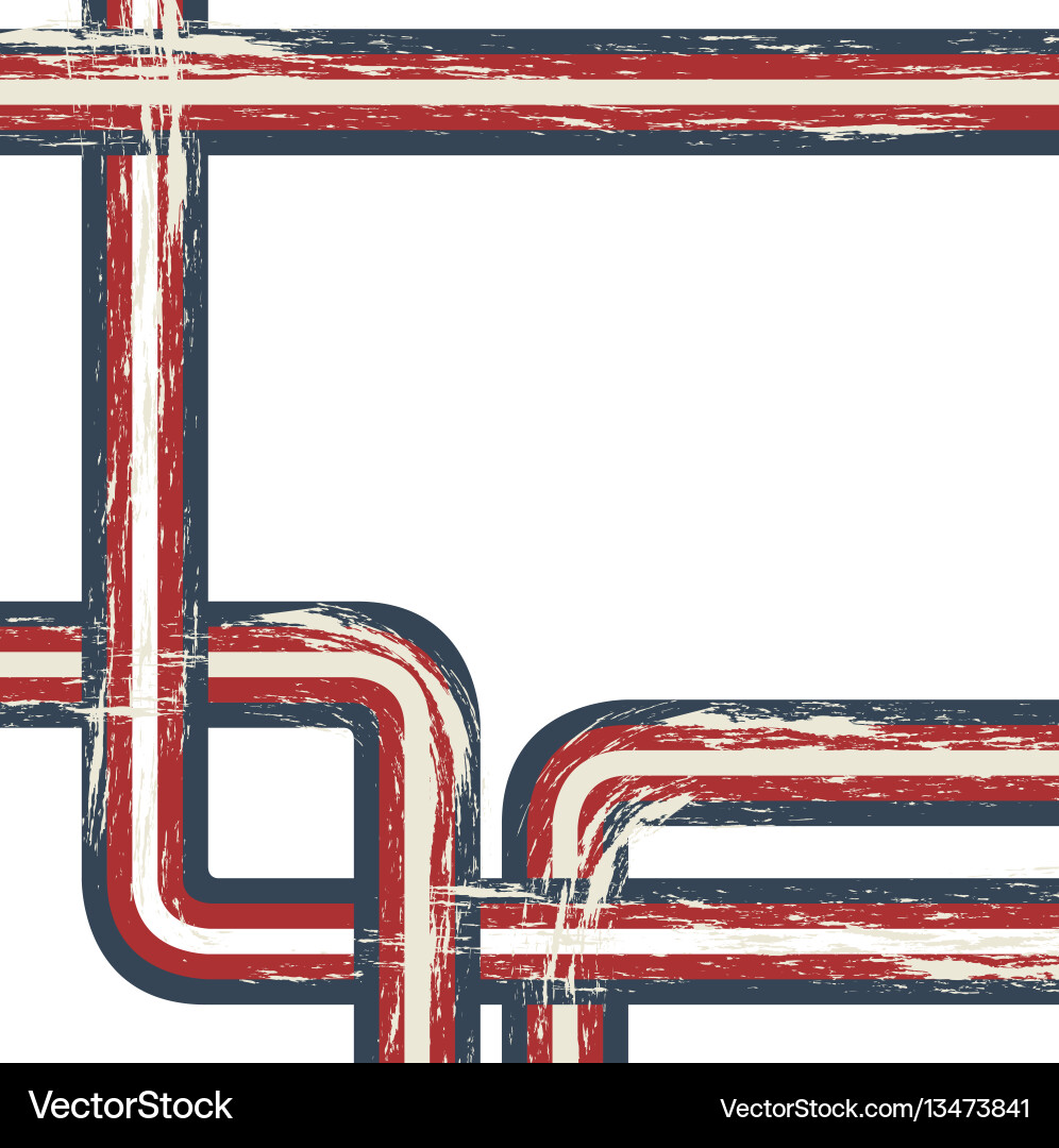 Colored abstract retro lines with grunge texture Vector Image