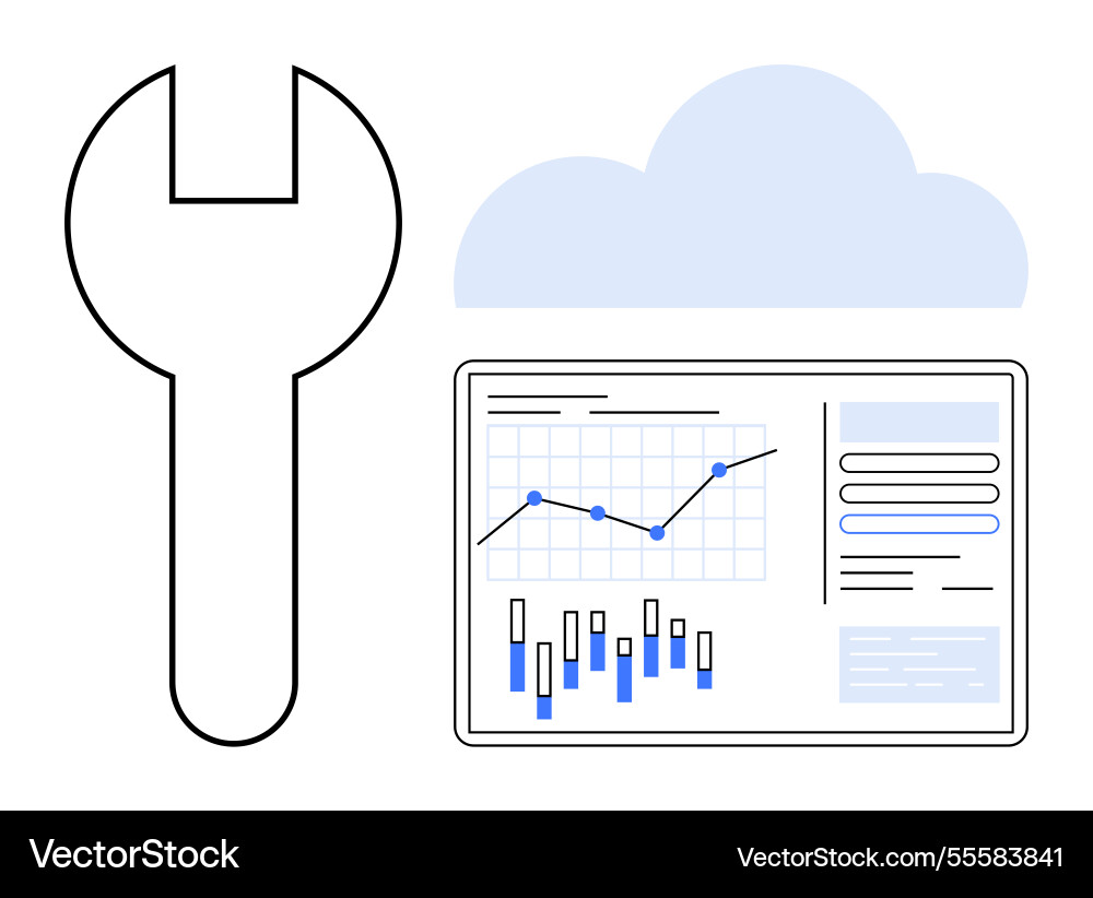 Data analysis and tools with cloud integration Data analysis and tools with cloud integration vector image