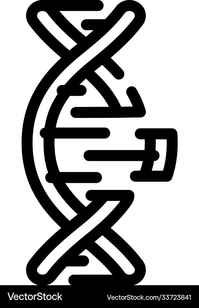 Dna code line icon isolated Vector Image