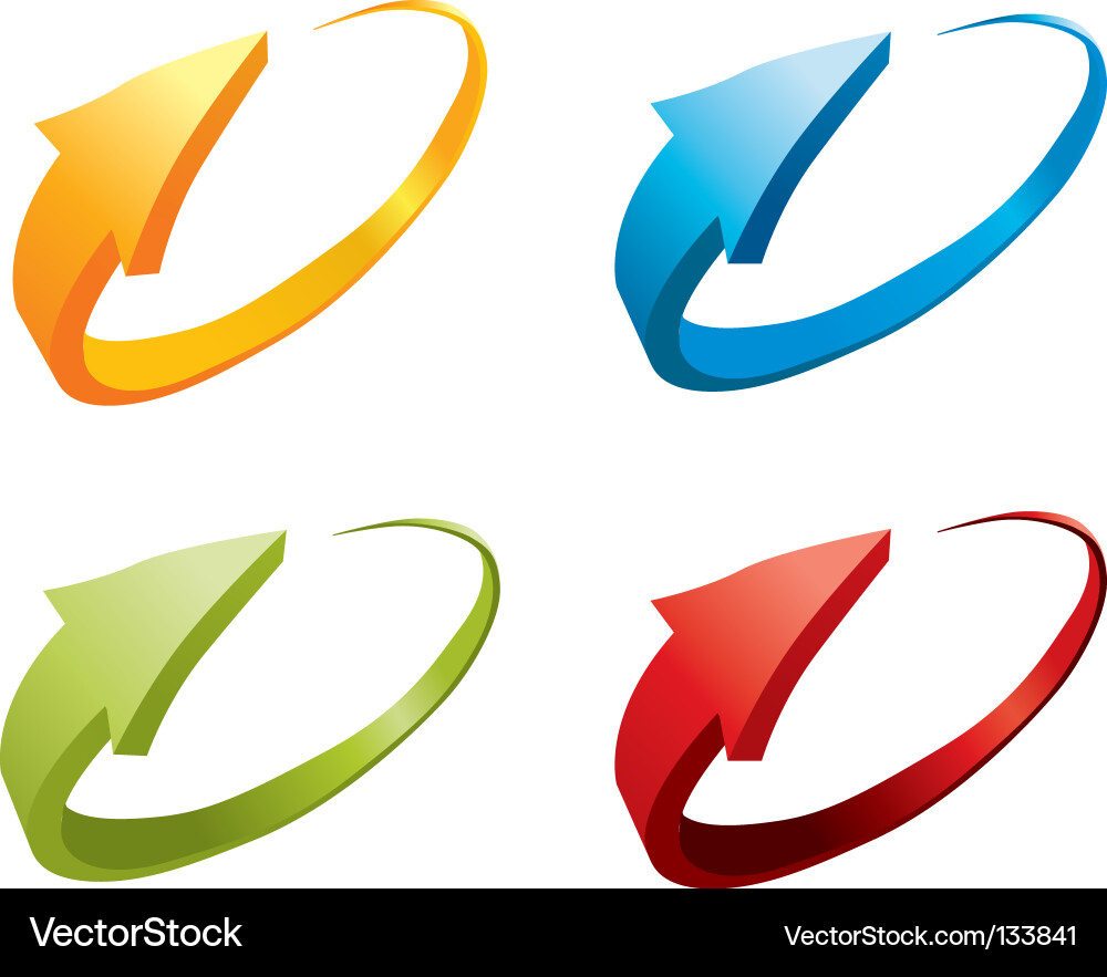 Dynamic 3D Arrows vector image