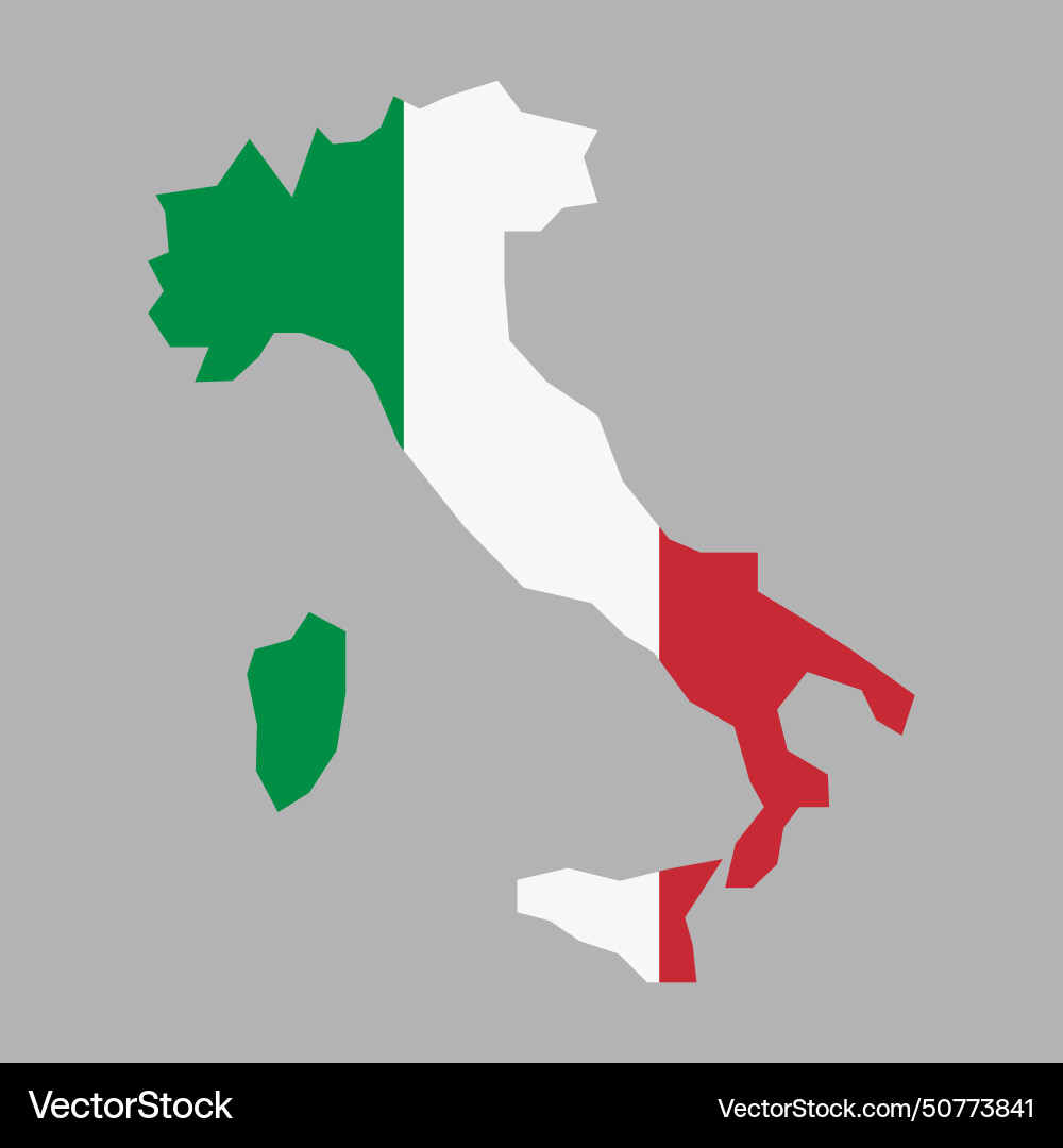 Italy map flag on white background Italy map flag on white background vector image