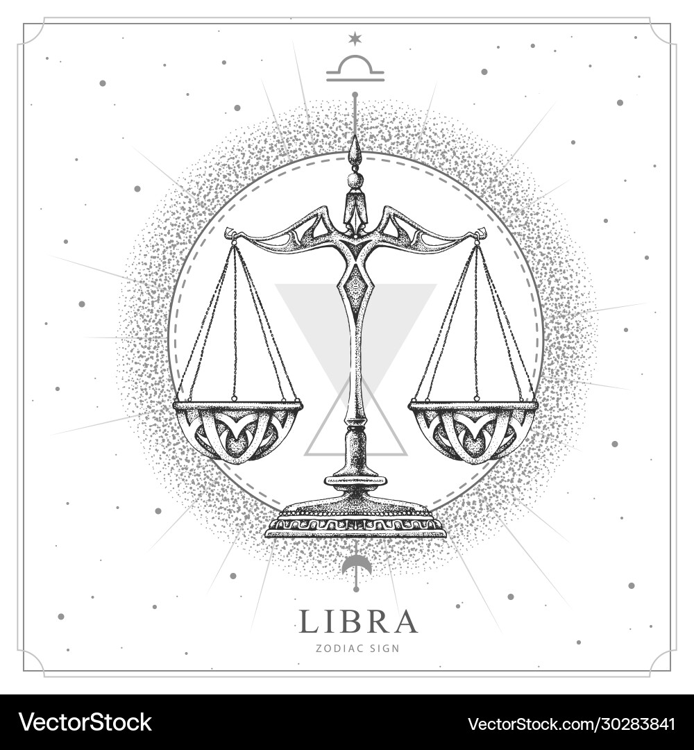 Magic witchcraft card with libra zodiac sign Magic witchcraft card with libra zodiac sign vector image