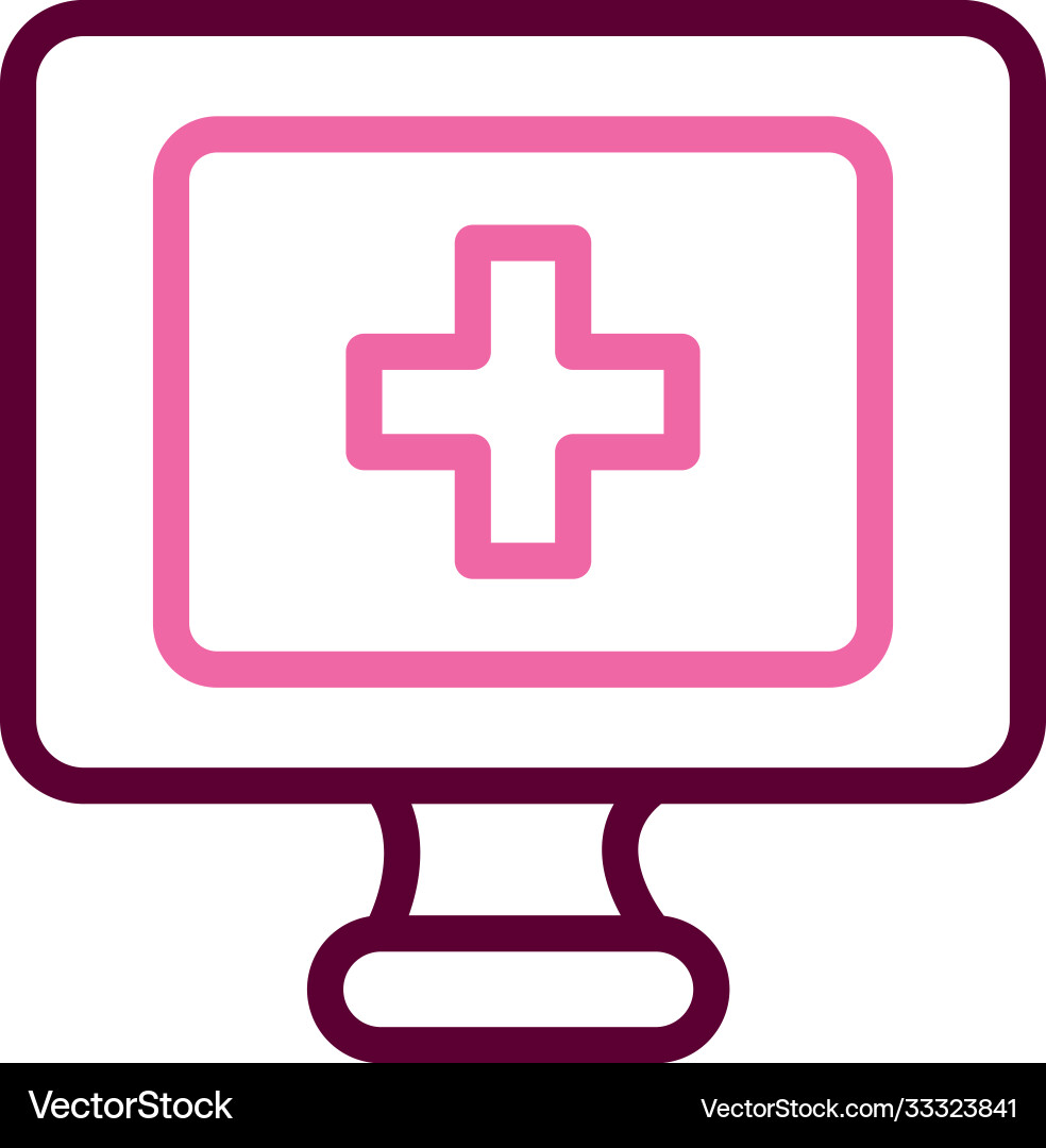 Medizinische Monitor-Ikone halb Linie Farbe Stil Vektorbild
