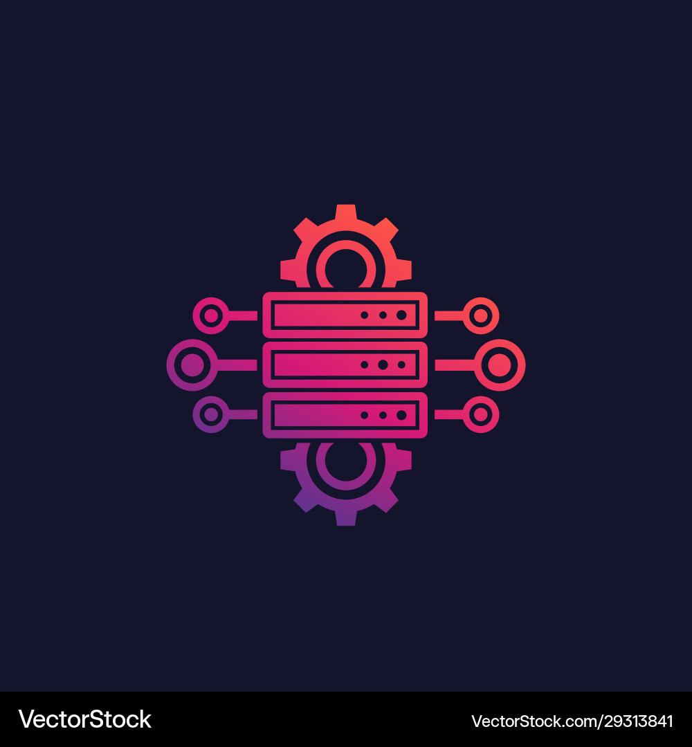 Network Server Configuration Vector Image