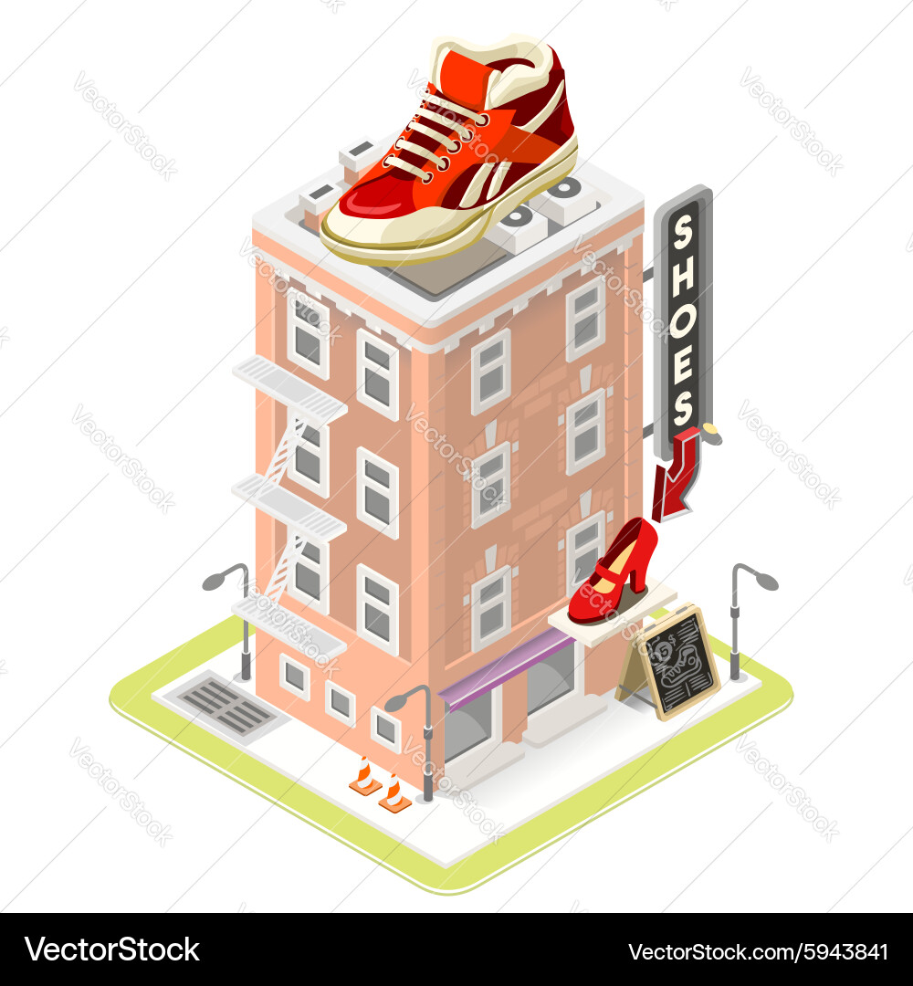 Nyc map 06 building isometric vector image