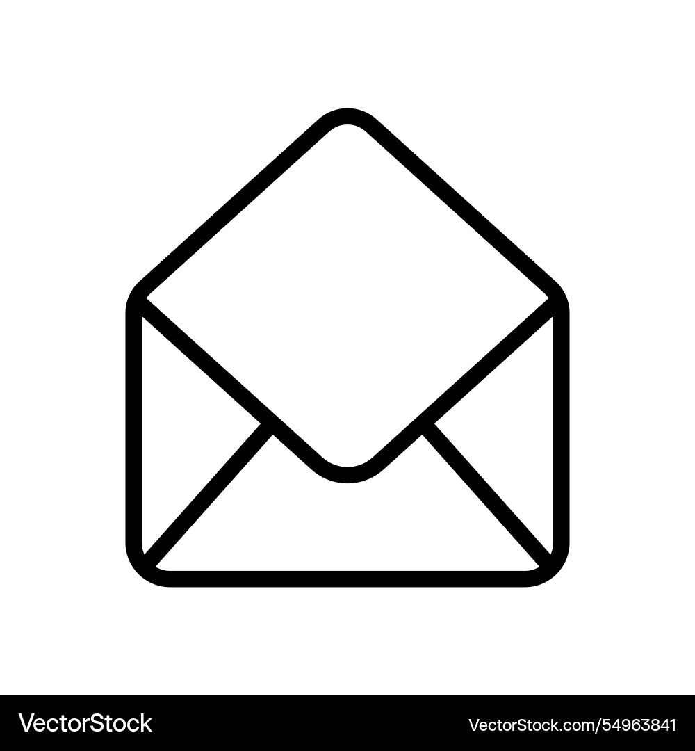 Outline open empty email icon editable stroke Outline open empty email icon editable stroke Vector Image
