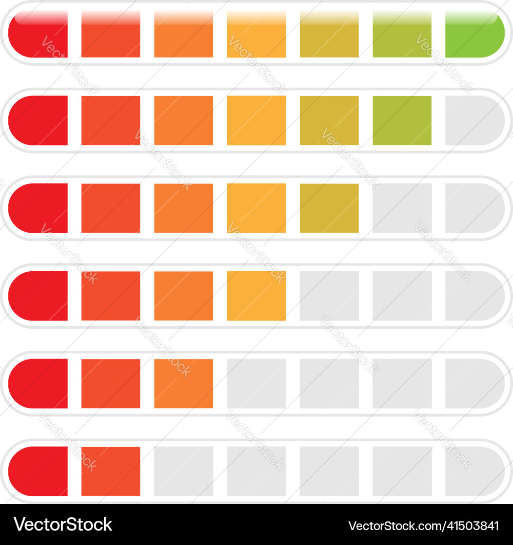 Progress bar steps phases level indicator Progress bar steps phases level indicator vector image