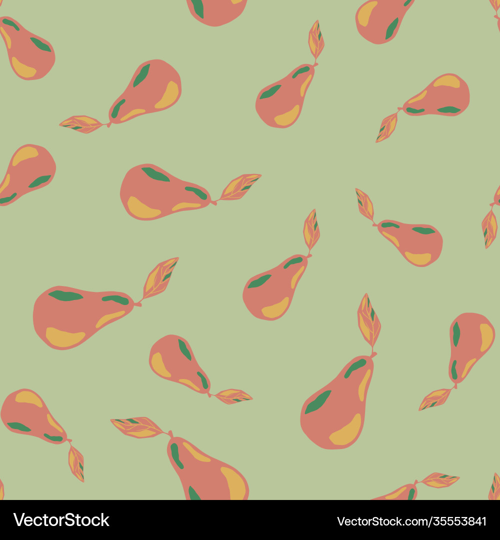 Random seamless pattern with orange pale pear Random seamless pattern with orange pale pear vector image