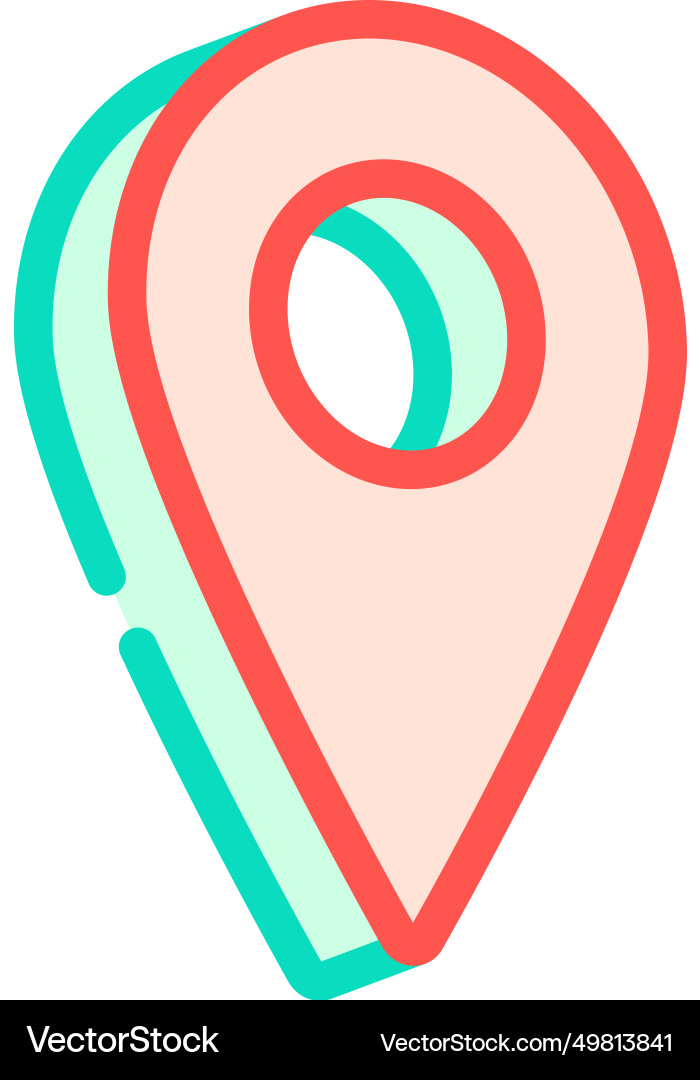 Red pointer map location color icon Vector Image