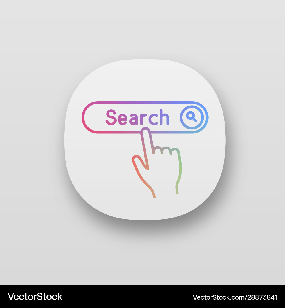 Search button click app icons set Search button click app icons set vector image