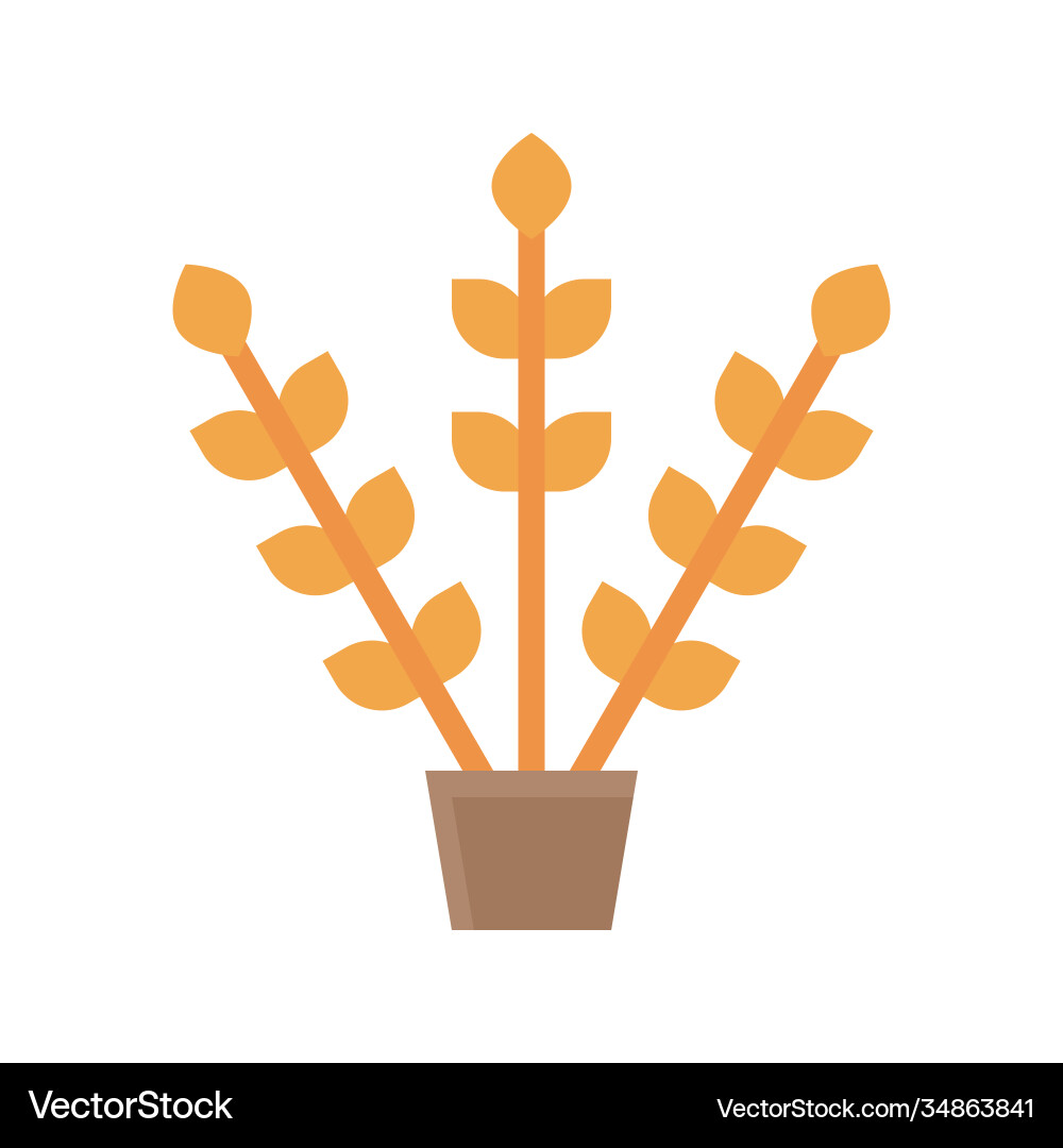 Wheat in flower pot icon thanksgiving related Vector Image