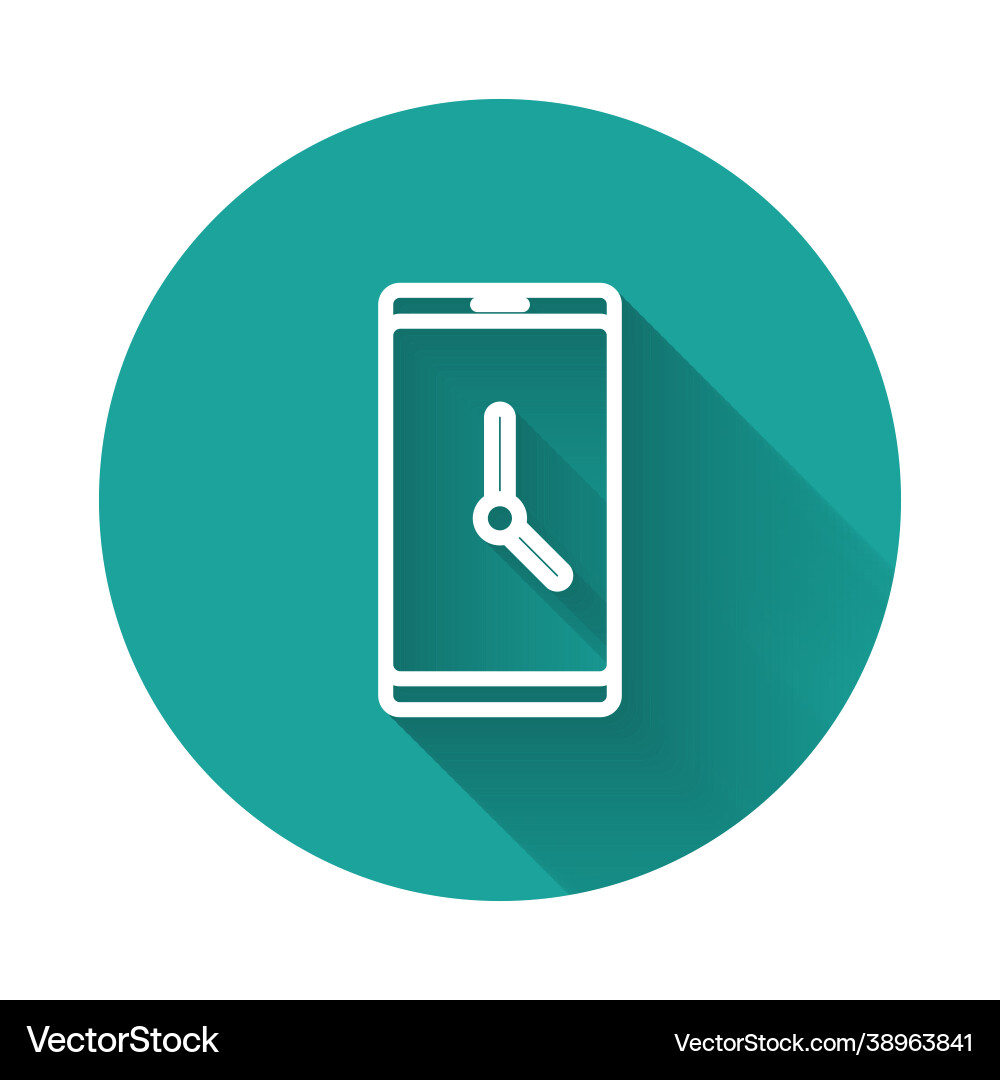 White line alarm clock app smartphone interface White line alarm clock app smartphone interface Vector Image
