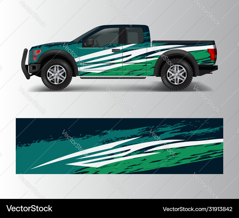 Abstract Offroad Truck Wrap Vector Image