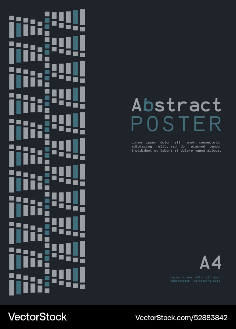 Abstract poster in a4 format with geometric shapes Vector Image