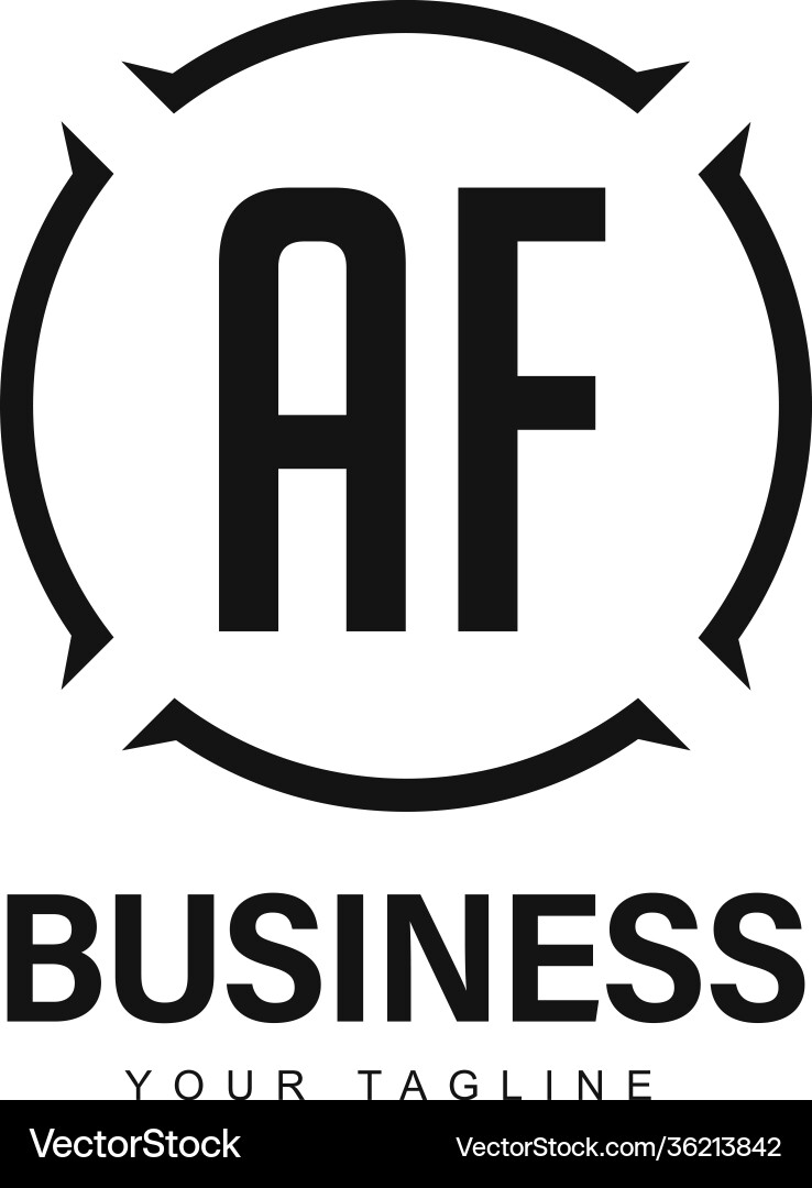 Af initial a logo design with abstract style Af initial a logo design with abstract style vector image
