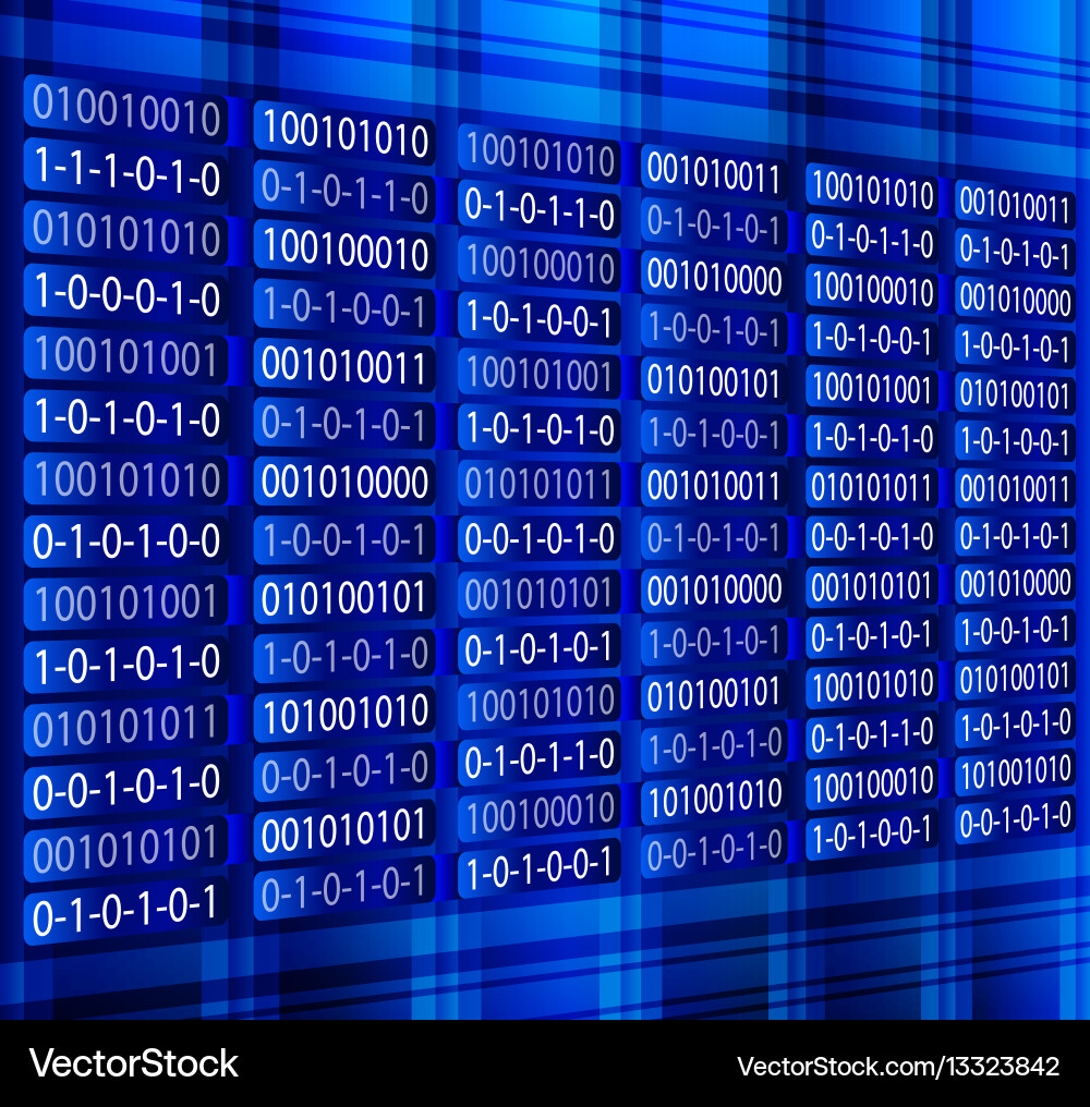 Blaue binäre Computercode Wiederholung Vektorbild