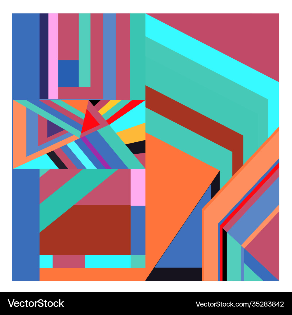 Colorful geometric and curve background pattern vector image