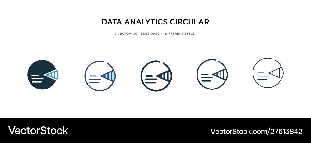 Data analytics circular icon in different style Data analytics circular icon in different style vector image