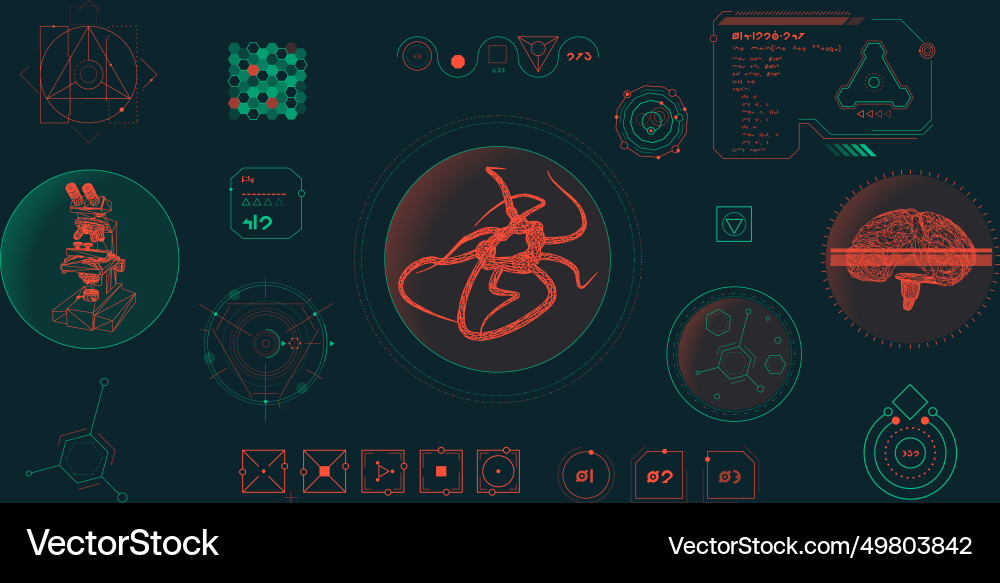Data elements for sci-fi interface Data elements for sci-fi interface vector image