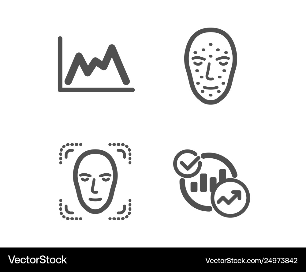 Face biometrics detection and diagram icons Face biometrics detection and diagram icons Vector Image