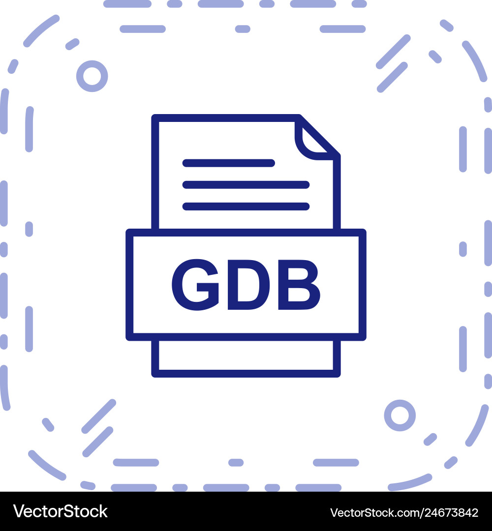 Gdb file document icon vector image