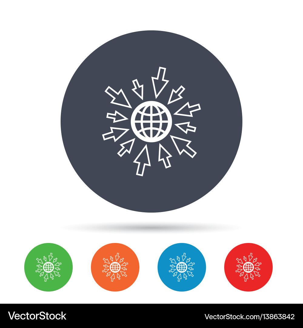 Go to web icon globe with mouse cursors Vector Image