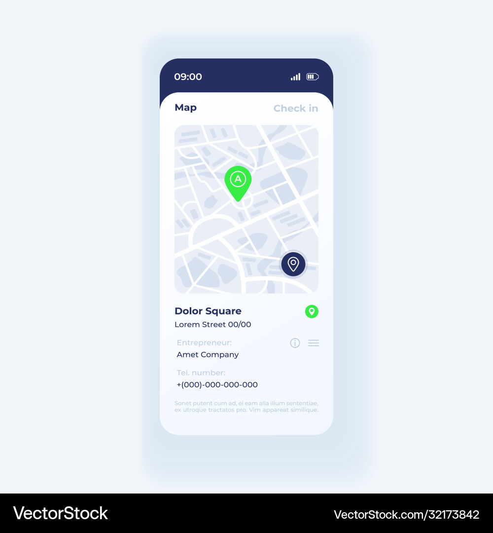 Gps navigation app smartphone interface template Gps navigation app smartphone interface template Vector Image