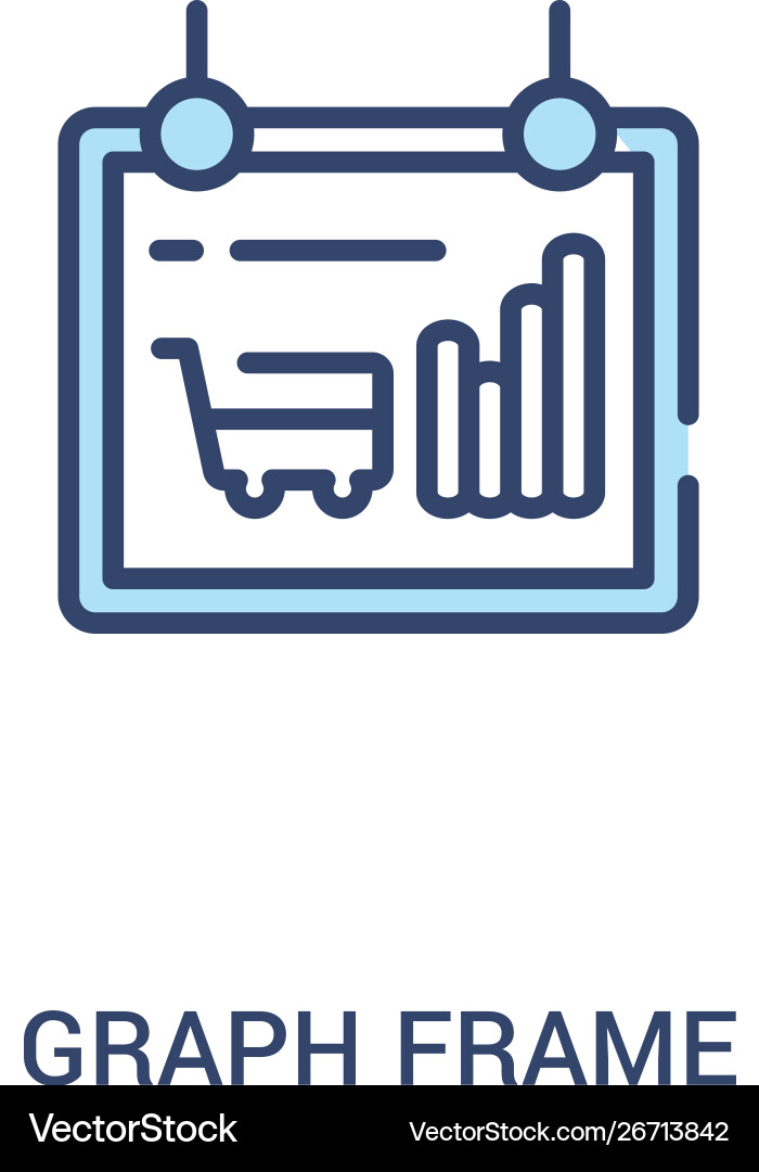 Graph frame concept 2 colored icon simple line Graph frame concept 2 colored icon simple line vector image