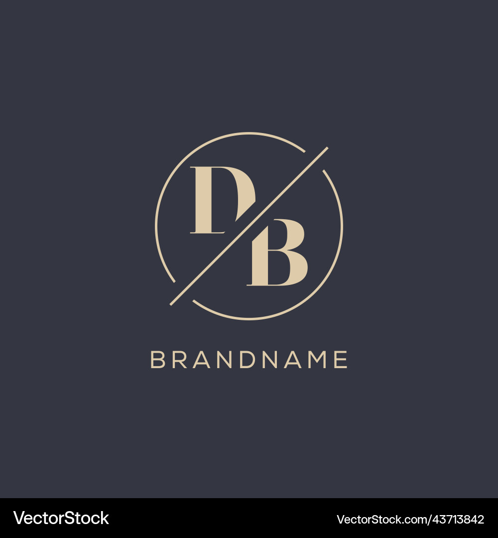 Initial letter db logo with simple circle line Vector Image