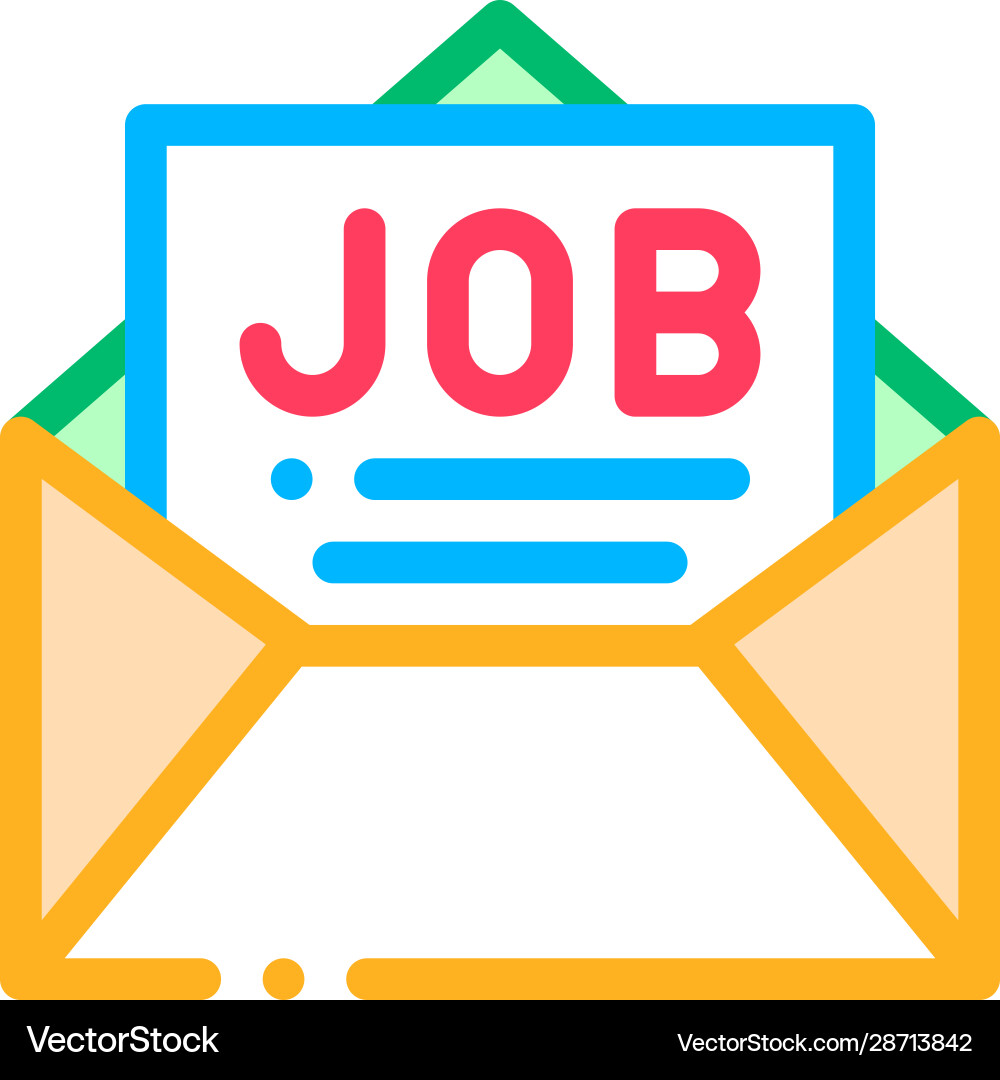 Job message list mail in envelope icon Vector Image