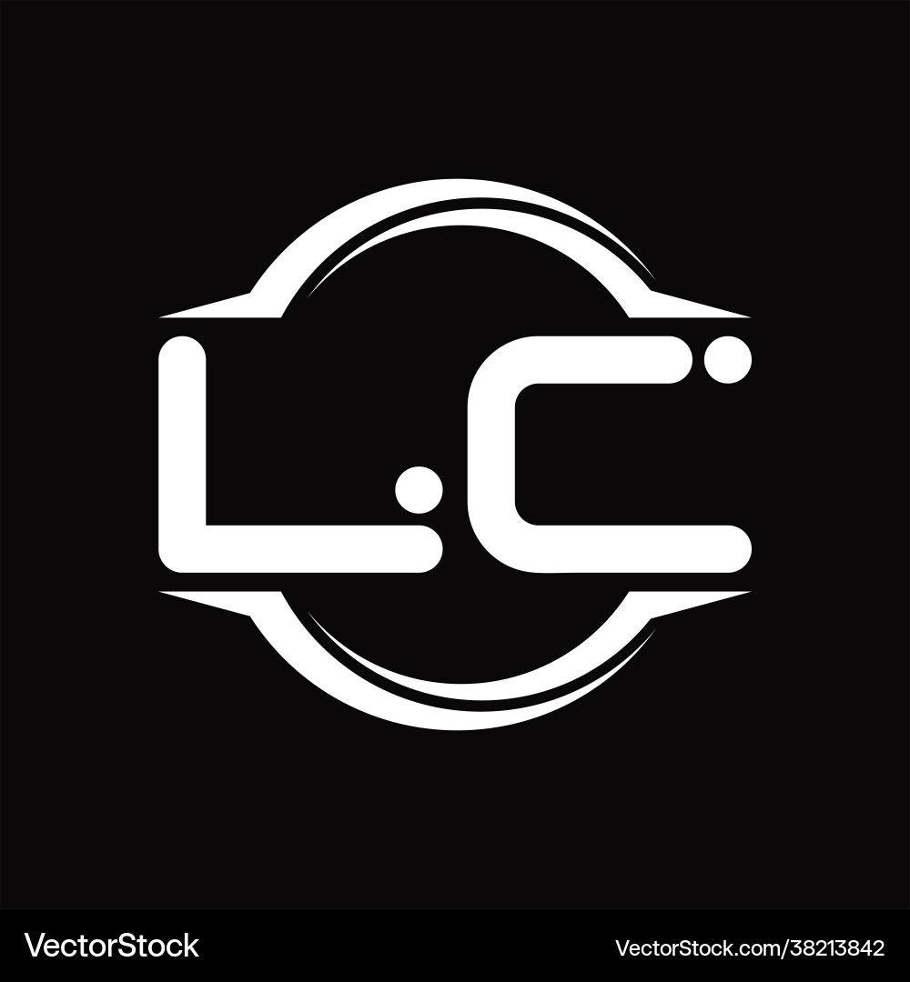 Lc logo monogram with circle rounded slice shape Vector Image