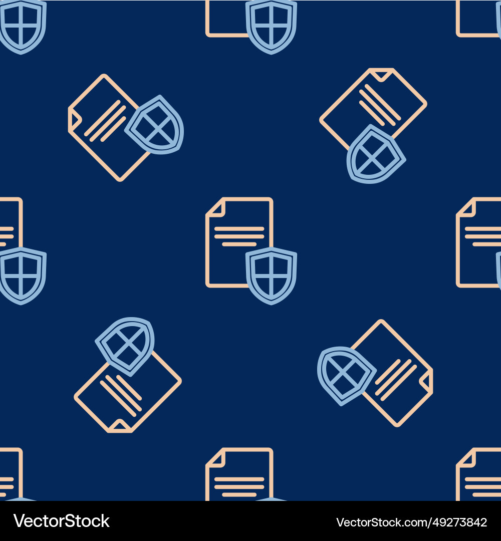 Line contract with shield icon isolated seamless Line contract with shield icon isolated seamless vector image