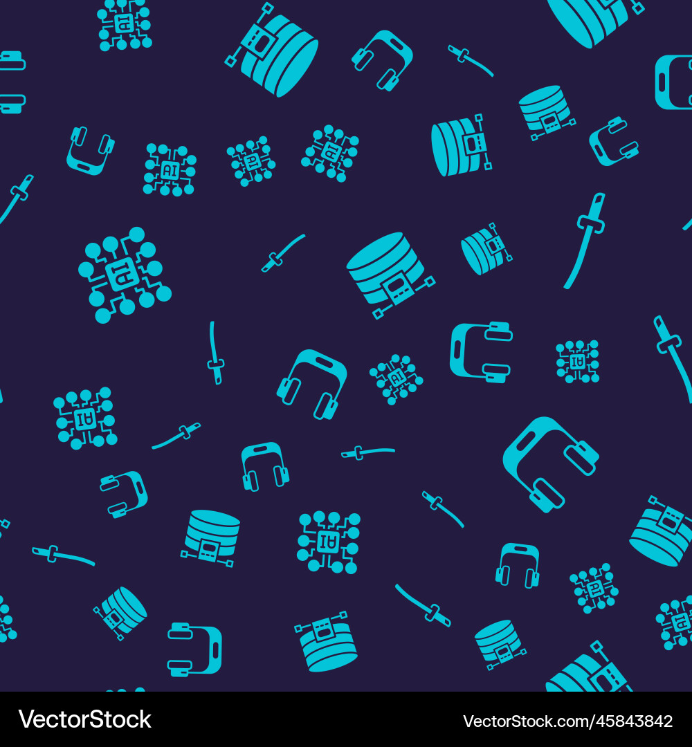 Set neural network katana cloud database Set neural network katana cloud database vector image