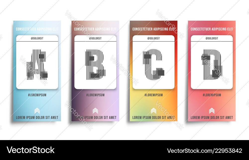 Set of smooth color gradient stories background Set of smooth color gradient stories background vector image