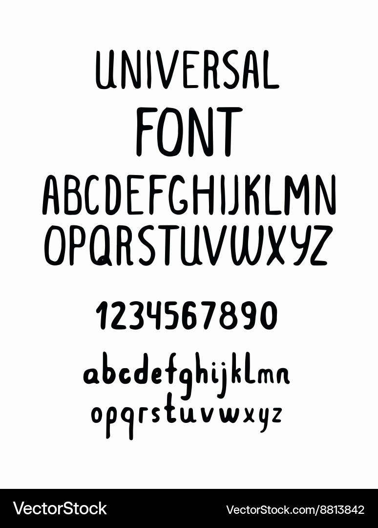 Simple Line Alphabet Font vector image