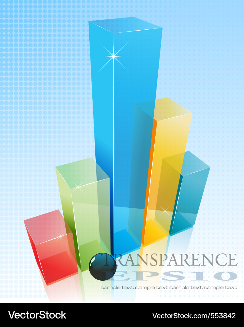 Transparent 3D Graph Data Visualization vector image
