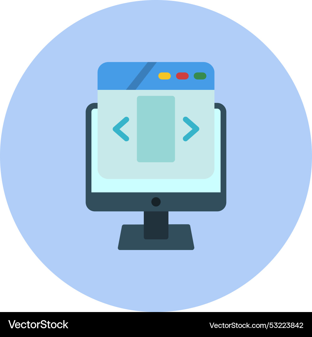 Ui design flat circle icon Vector Image