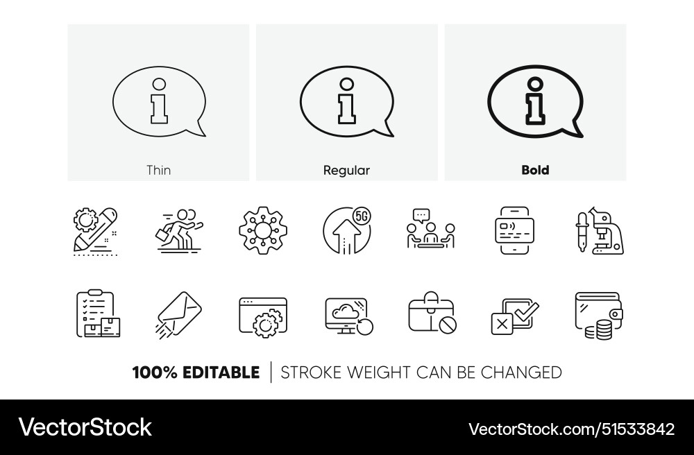 Wallet competition and execute line icons Vector Image