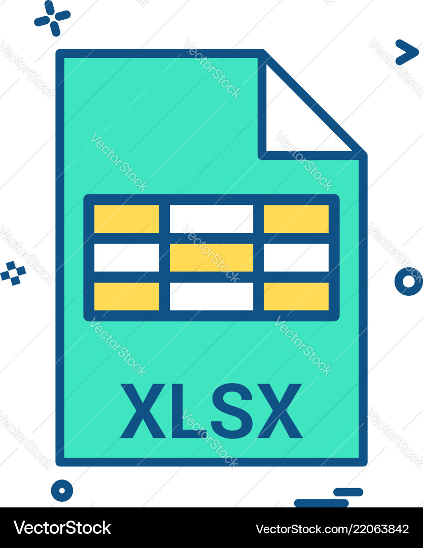Xlsx file extension format icon design Vector Image