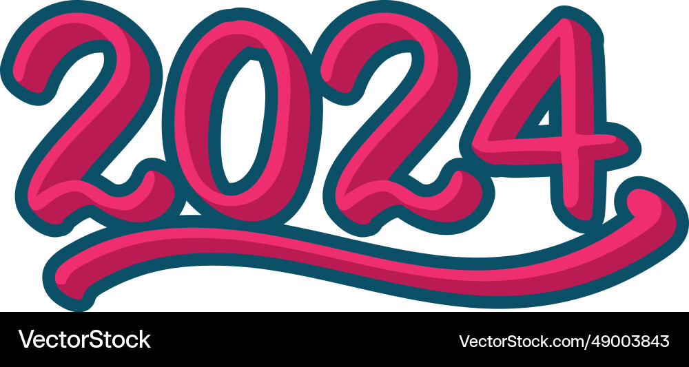 2024 number design isolated Vector Image