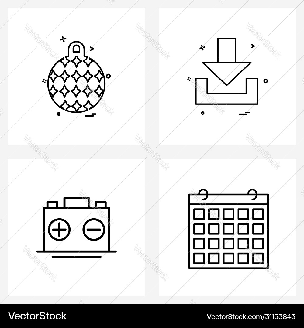 4 universal line icons for web and mobile Vector Image