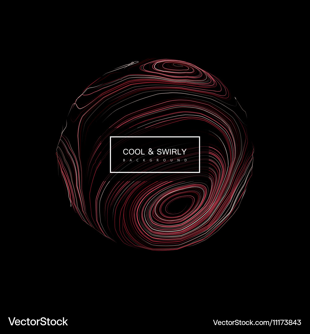 Abstract 3d curl sphere with swirled stripes Vector Image