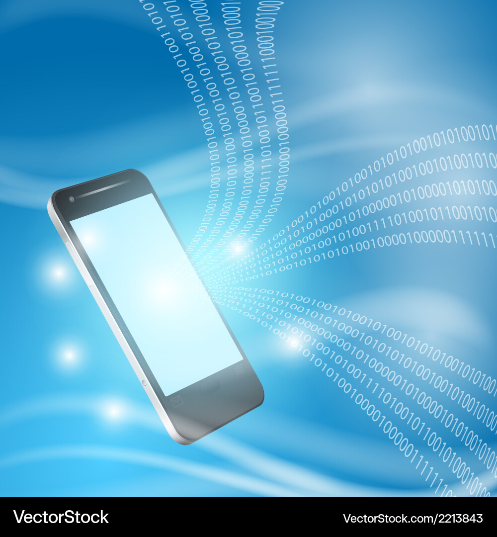 Binary Code Stream on Mobile vector image