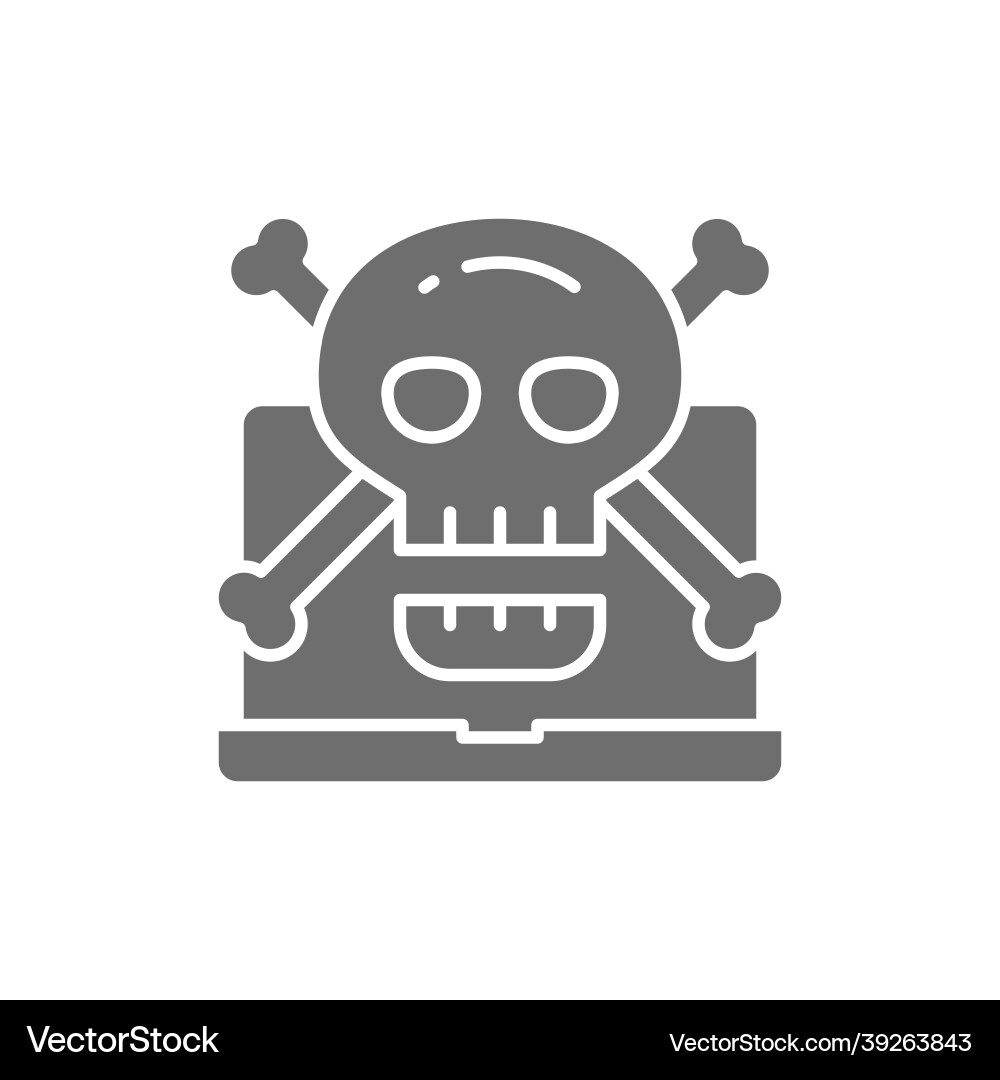 Computer with skull and crossbones symbol virus Computer with skull and crossbones symbol virus vector image